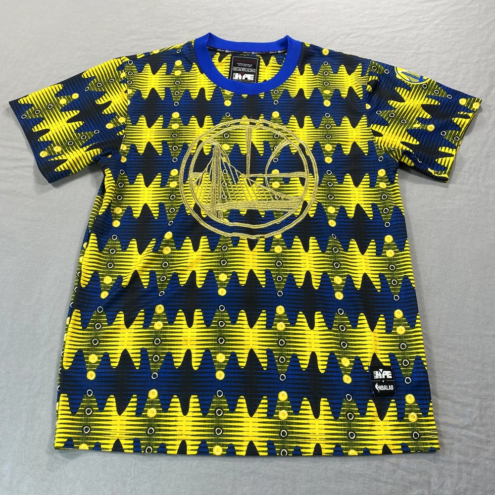 Golden State Warriors Shirt Mens Medium NBA Embroidered Rasta Two Hype Adult
